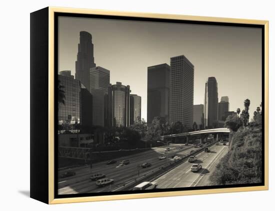 California, Los Angeles, Downtown and Rt, 110 Harbor Freeway, USA-Walter Bibikow-Framed Premier Image Canvas