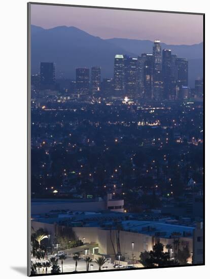 California, Los Angeles, Downtown View from Baldwin Hills, Dawn, USA-Walter Bibikow-Mounted Photographic Print