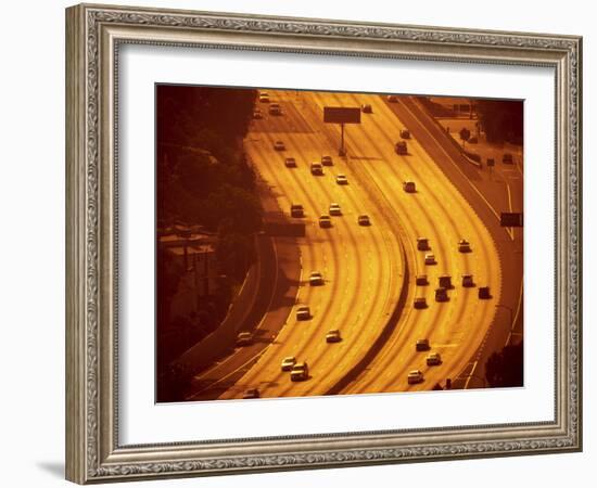 California, Los Angeles, Route 101 and Downtown, USA-Alan Copson-Framed Photographic Print