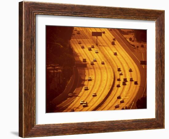 California, Los Angeles, Route 101 and Downtown, USA-Alan Copson-Framed Photographic Print