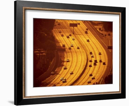 California, Los Angeles, Route 101 and Downtown, USA-Alan Copson-Framed Photographic Print