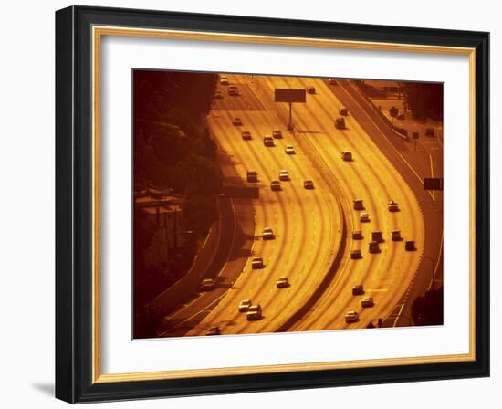 California, Los Angeles, Route 101 and Downtown, USA-Alan Copson-Framed Photographic Print