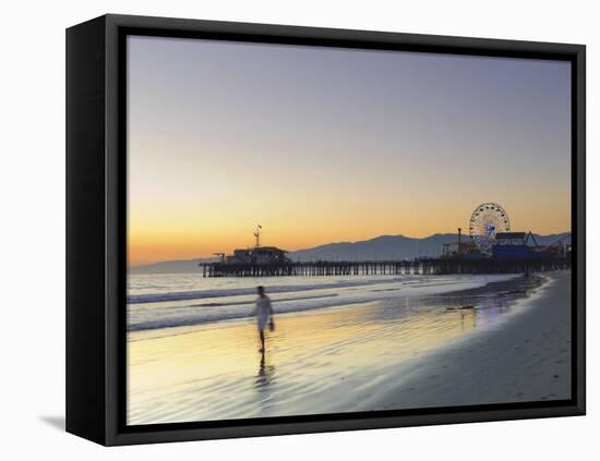 California, Los Angeles, Santa Monica Beach, Pier and Ferris Wheel, USA-Michele Falzone-Framed Premier Image Canvas