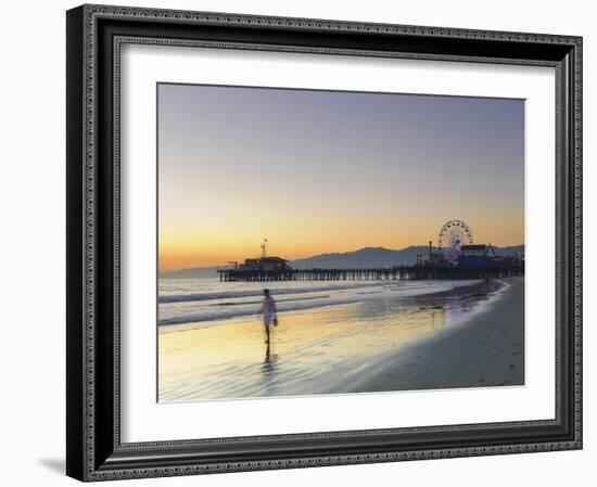 California, Los Angeles, Santa Monica Beach, Pier and Ferris Wheel, USA-Michele Falzone-Framed Photographic Print
