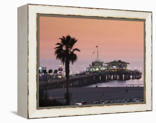 California, Los Angeles, Santa Monica, Santa Monica Pier, Dusk, USA-Walter Bibikow-Framed Premier Image Canvas