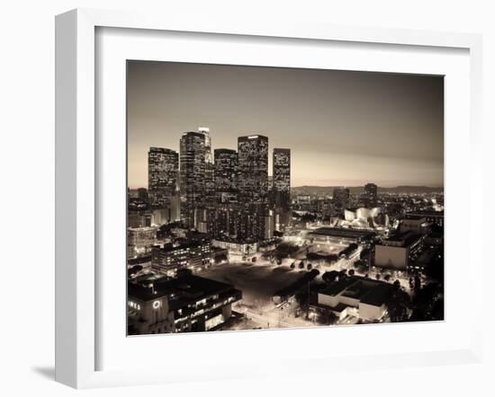 California, Los Angeles, Skyline of Downtown Los Angeles, USA-Michele Falzone-Framed Photographic Print