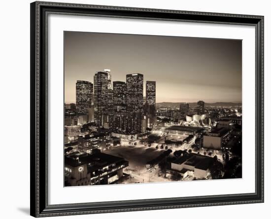 California, Los Angeles, Skyline of Downtown Los Angeles, USA-Michele Falzone-Framed Photographic Print