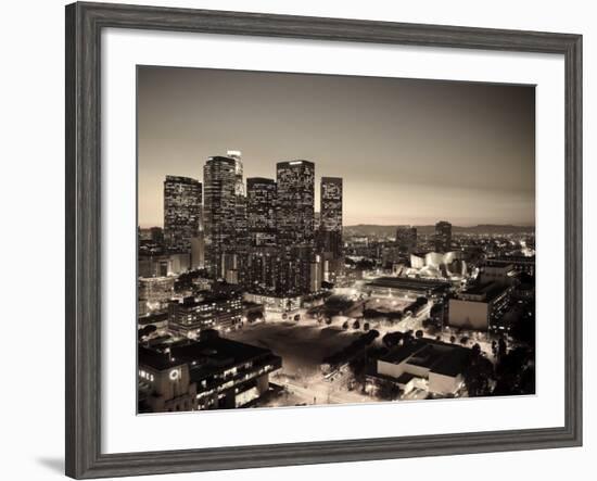 California, Los Angeles, Skyline of Downtown Los Angeles, USA-Michele Falzone-Framed Photographic Print