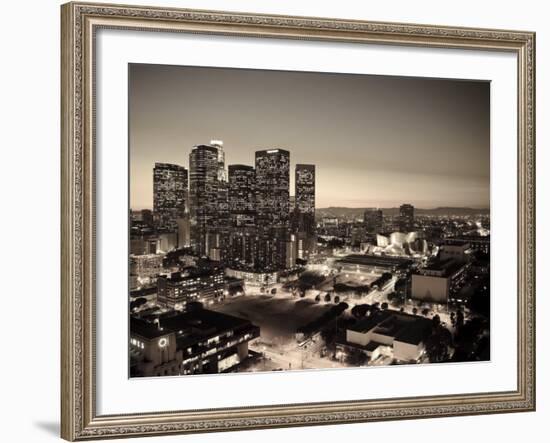 California, Los Angeles, Skyline of Downtown Los Angeles, USA-Michele Falzone-Framed Photographic Print