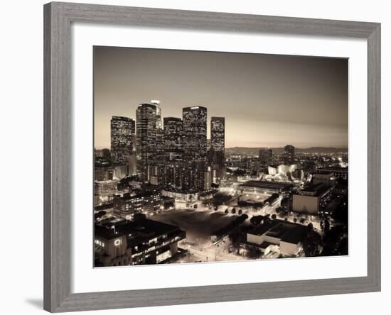 California, Los Angeles, Skyline of Downtown Los Angeles, USA-Michele Falzone-Framed Photographic Print