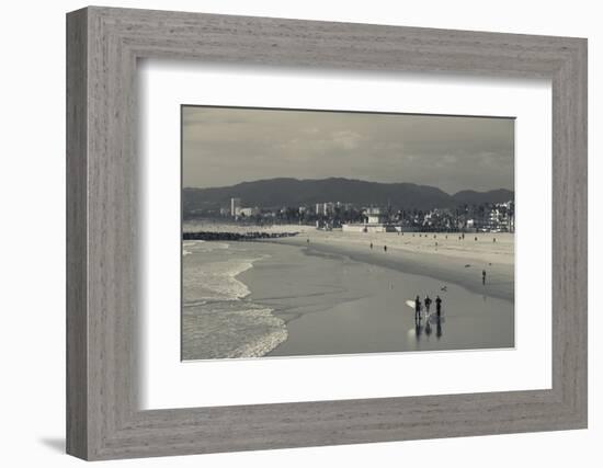 California, Los Angeles, Venice, Elevated Beach View from Venice Pier-Walter Bibikow-Framed Photographic Print