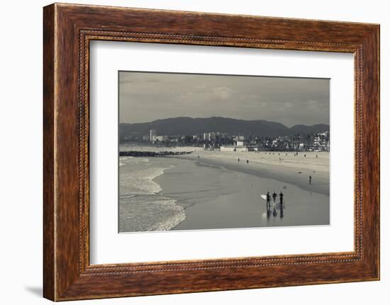 California, Los Angeles, Venice, Elevated Beach View from Venice Pier-Walter Bibikow-Framed Photographic Print