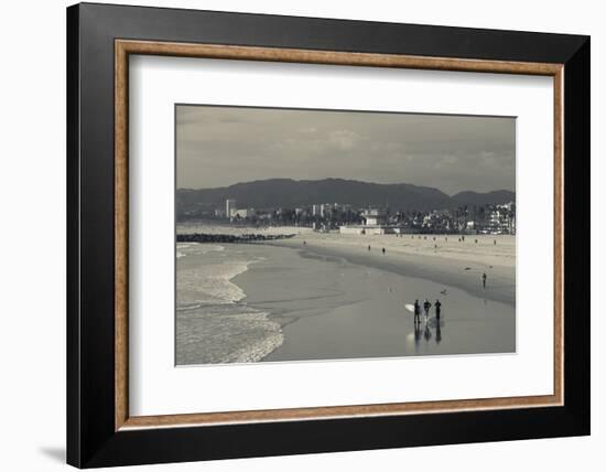 California, Los Angeles, Venice, Elevated Beach View from Venice Pier-Walter Bibikow-Framed Photographic Print