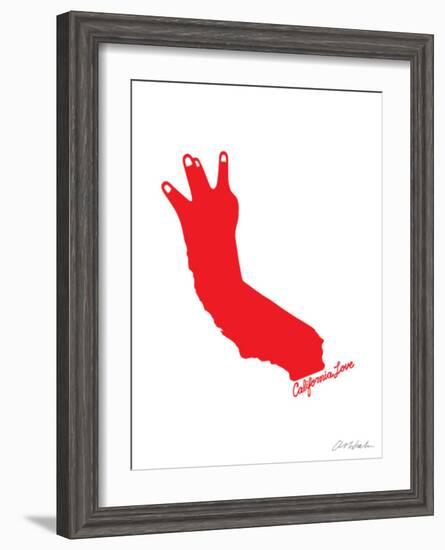 California Love (red on white)-Ashkahn-Framed Art Print