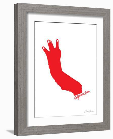 California Love (red on white)-Ashkahn-Framed Art Print