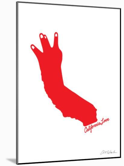 California Love (red on white)-Ashkahn-Mounted Art Print