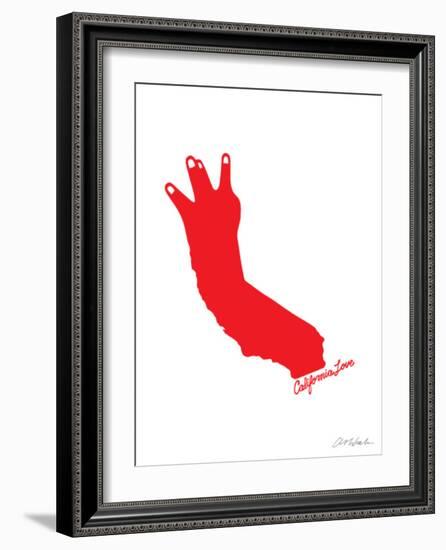 California Love (red on white)-Ashkahn-Framed Art Print