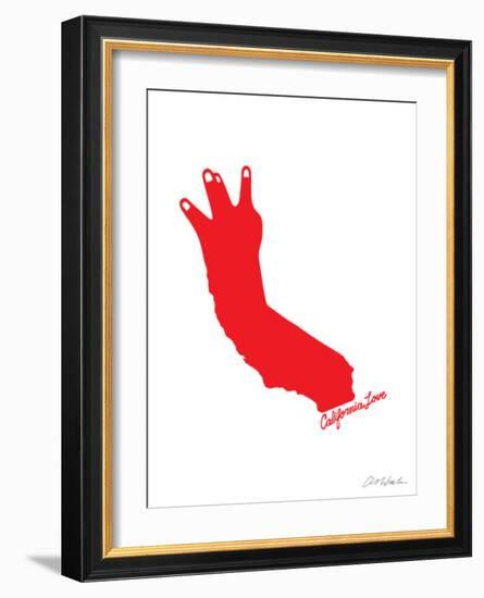 California Love (red on white)-Ashkahn-Framed Art Print