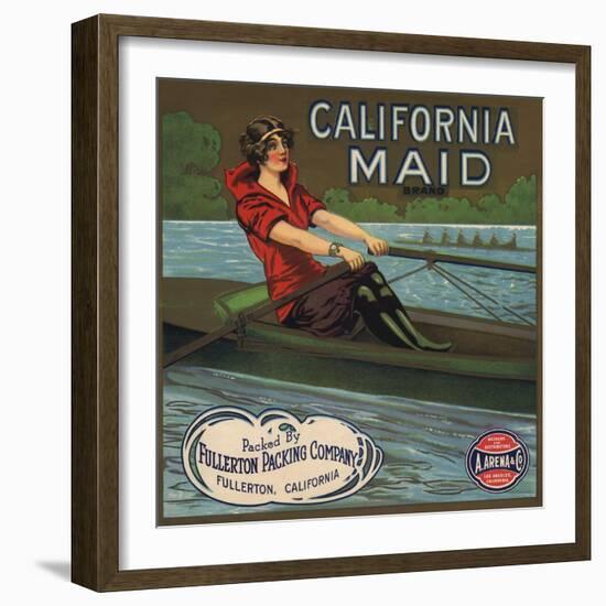 California Maid Brand - Fullerton, California - Citrus Crate Label-Lantern Press-Framed Art Print