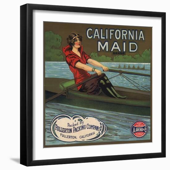 California Maid Brand - Fullerton, California - Citrus Crate Label-Lantern Press-Framed Art Print