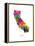 California Map-Michael Tompsett-Framed Stretched Canvas