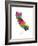 California Map-Michael Tompsett-Framed Premium Giclee Print