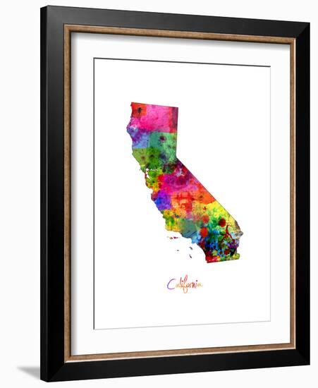 California Map-Michael Tompsett-Framed Premium Giclee Print