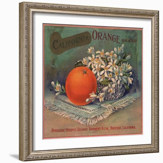 California Orange Brand - Riverside, California - Citrus Crate Label-Lantern Press-Framed Art Print