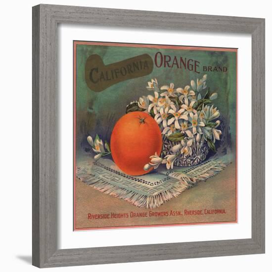 California Orange Brand - Riverside, California - Citrus Crate Label-Lantern Press-Framed Art Print
