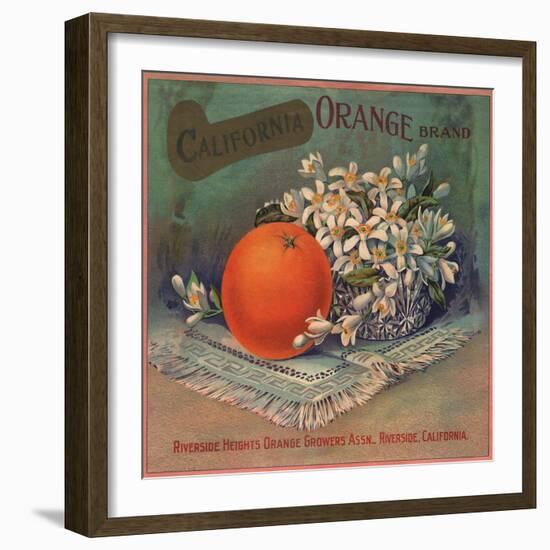 California Orange Brand - Riverside, California - Citrus Crate Label-Lantern Press-Framed Art Print