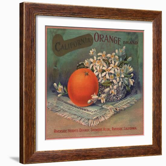 California Orange Brand - Riverside, California - Citrus Crate Label-Lantern Press-Framed Art Print