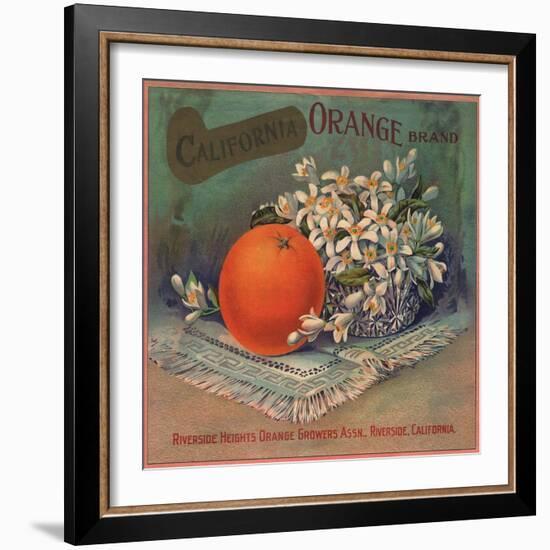 California Orange Brand - Riverside, California - Citrus Crate Label-Lantern Press-Framed Art Print