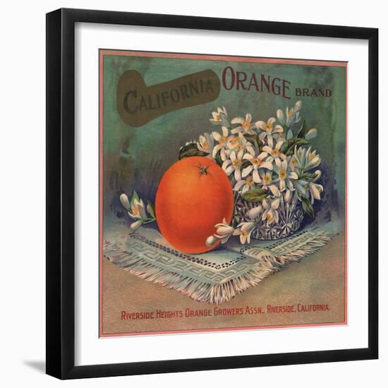 California Orange Brand - Riverside, California - Citrus Crate Label-Lantern Press-Framed Art Print