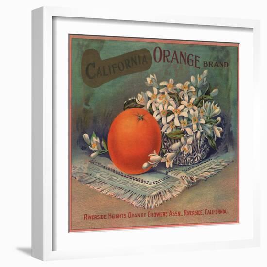 California Orange Brand - Riverside, California - Citrus Crate Label-Lantern Press-Framed Art Print