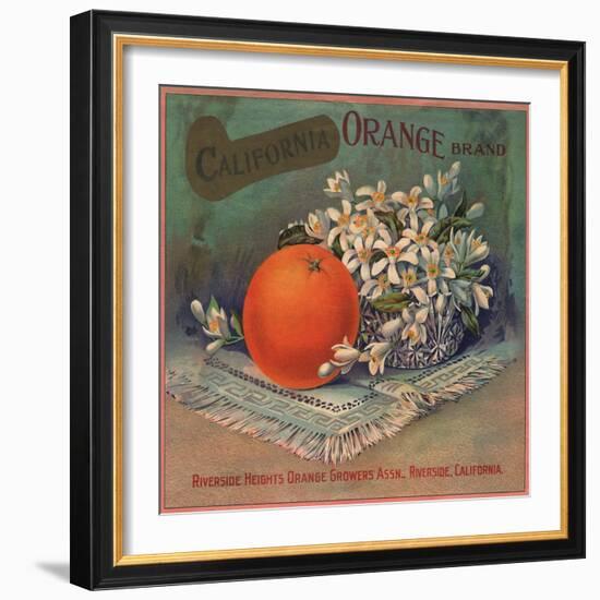 California Orange Brand - Riverside, California - Citrus Crate Label-Lantern Press-Framed Art Print