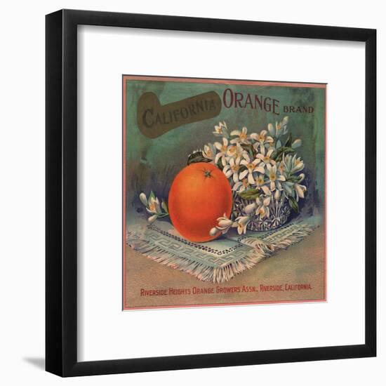 California Orange Brand - Riverside, California - Citrus Crate Label-Lantern Press-Framed Art Print