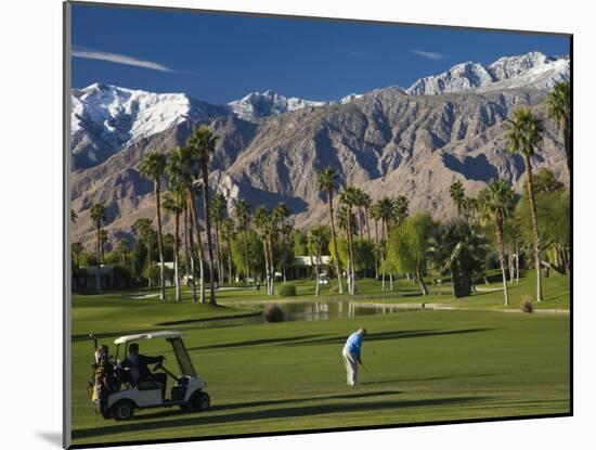 California, Palm Springs, Desert Princess Golf Course and Mountains, Winter, USA-Walter Bibikow-Mounted Photographic Print