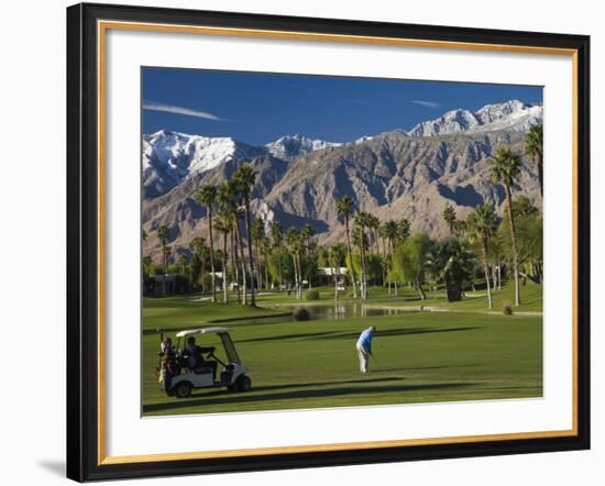 California, Palm Springs, Desert Princess Golf Course and Mountains, Winter, USA-Walter Bibikow-Framed Photographic Print