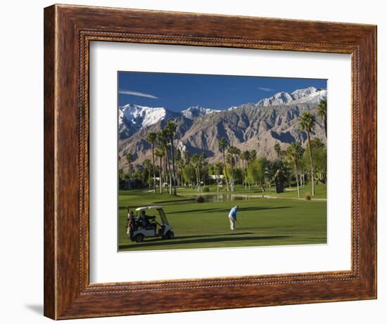 California, Palm Springs, Desert Princess Golf Course and Mountains, Winter, USA-Walter Bibikow-Framed Photographic Print