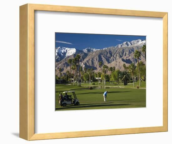 California, Palm Springs, Desert Princess Golf Course and Mountains, Winter, USA-Walter Bibikow-Framed Photographic Print