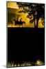 California, Parkfield, V6 Ranch silhouette of two riders faced opposite directions on horseback.-Ellen Clark-Mounted Photographic Print