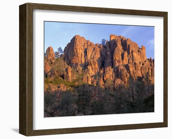 California, Pinnacles National Park, Sunrise Highlights Spires and Crags-John Barger-Framed Photographic Print