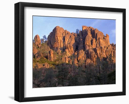 California, Pinnacles National Park, Sunrise Highlights Spires and Crags-John Barger-Framed Photographic Print