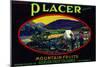 California, Placer Mountain Fruits Brand Appel Label-Lantern Press-Mounted Art Print