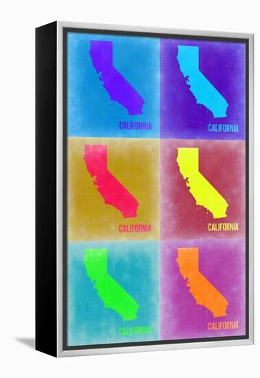 California Pop Art Map 2-NaxArt-Framed Stretched Canvas