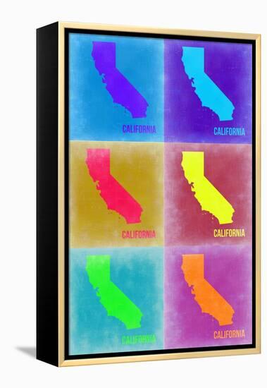 California Pop Art Map 2-NaxArt-Framed Stretched Canvas