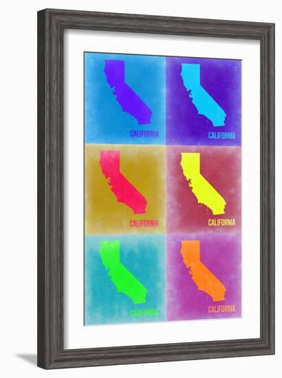 California Pop Art Map 2-NaxArt-Framed Art Print