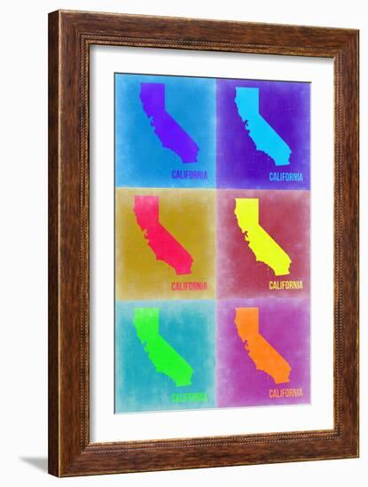 California Pop Art Map 2-NaxArt-Framed Art Print