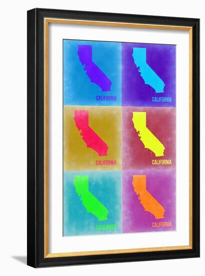 California Pop Art Map 2-NaxArt-Framed Art Print