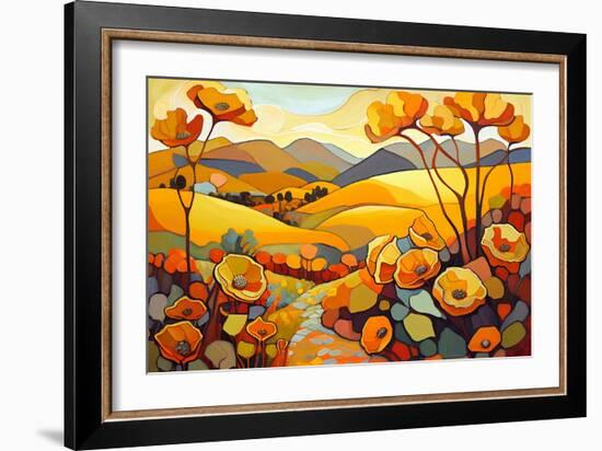 California Poppy Landscape-Avril Anouilh-Framed Art Print